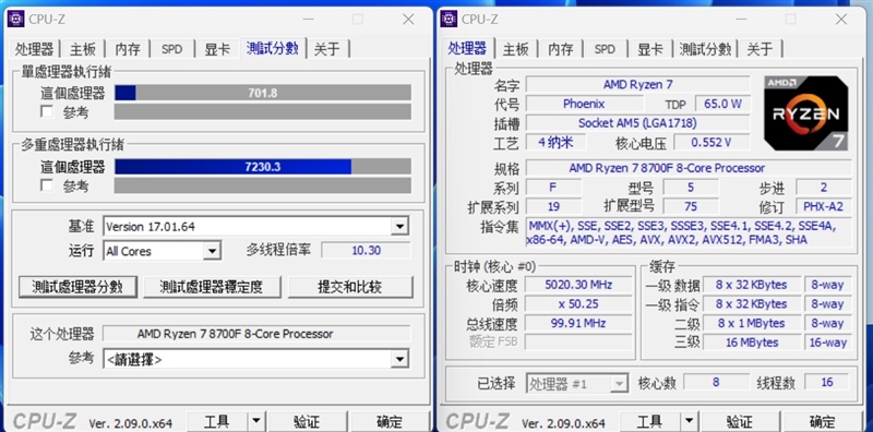 6K价位整机不二之选！AMD锐龙7 8700F评测：游戏、AI全方位战胜i5-14400F