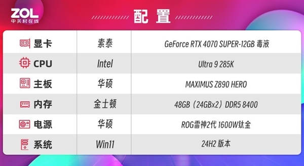 毒液粉梦中情卡 索泰GeForce RTX 4070 SUPER-12GB毒液实测