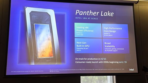 Intel下代处理器Panther Lake首次公开运行：明年大规模上市