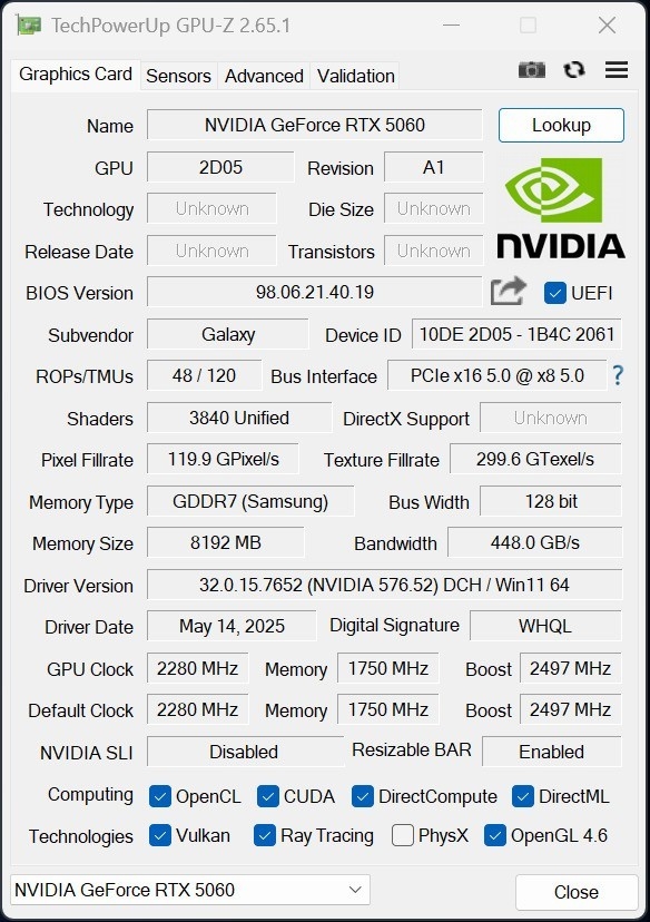 影驰RTX 5060魔刃上手：磁吸RGB光效的50系甜点卡