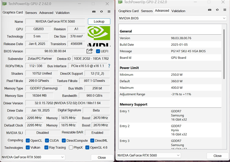 最高频率近3.3GHz！索泰RTX 5080 AMP EXTREME INFINITY评测：超频后与RTX 4090相去不远