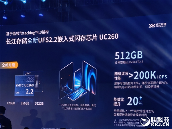 长江存储首款晶栈4.0 UFS 4.1芯片：0.85毫米超薄做到1TB